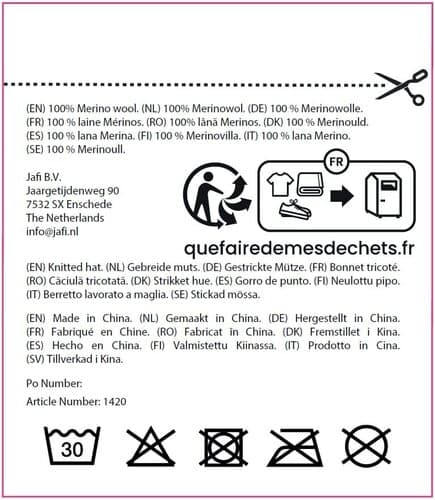 Strickmütze, 100% Merinowolle