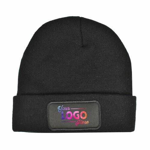 Strickmütze mit Label 100% rPET