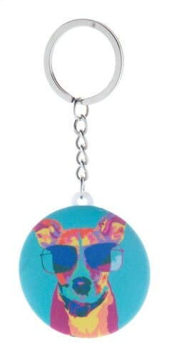 KeyBadge RPET Mini Button-Schlüsselanhänger