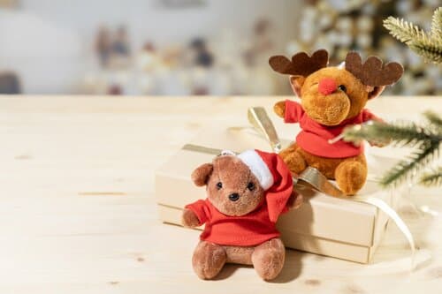 Julnalle Plüsch-Weihnachts-Teddybär-Schlüsselanhänger