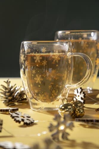 Snostro Weihnachts-Thermobecher aus Glas