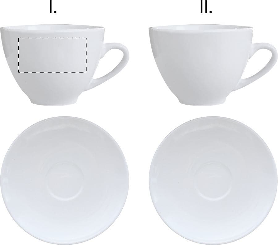 Mocca Espresso-Set – Druckbeispiel Tampondruck, max. 30 x 20 mm - Tasse 1 - für Rechtshänder
