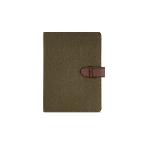 Eliot A5-Mappe aus recyc.Baumwolle. Notizblock mit 64-seitigem FSC