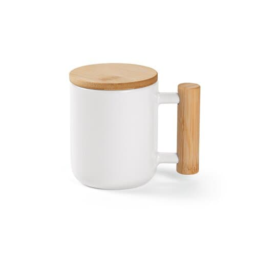 Douro Keramik Tasse mit Bambus, 380 ml. Für Sublimationsdruck geeignet
