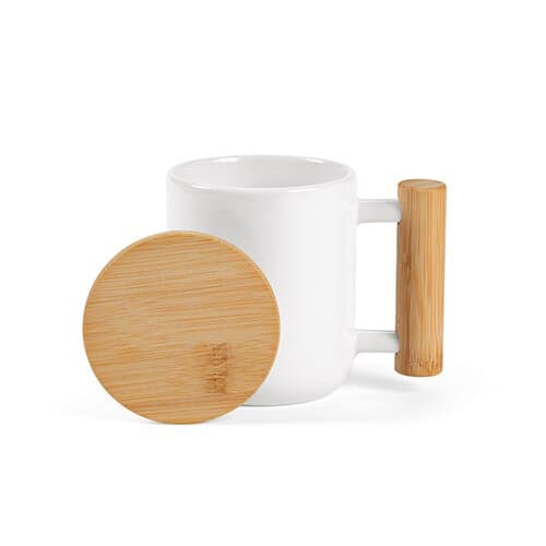 Douro Keramik Tasse mit Bambus, 380 ml. Für Sublimationsdruck geeignet