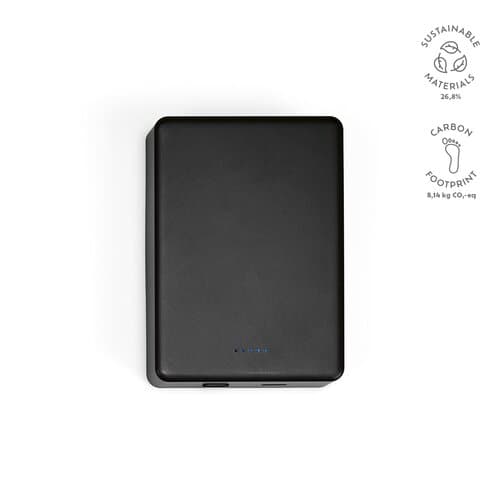Hooke Powerbank aus rABS mit 10.000 mAh. Magnetisches Laden