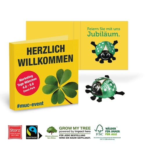 WERBE-KLAPPKARTE - Veganer Glückskäfer von Storz