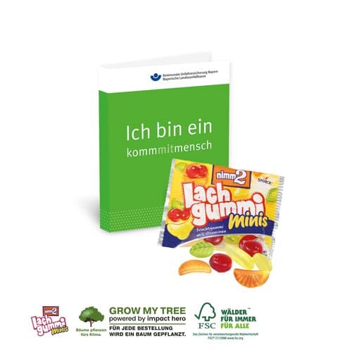 WERBE-KLAPPKARTE - nimm2 lachgummi minis