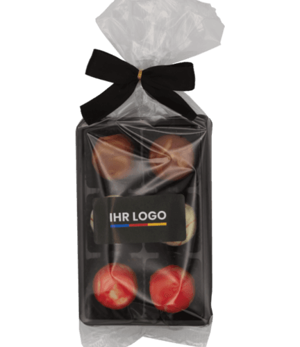 Pralinenblister 6er inclusive Aufkleber