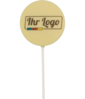 Schokoladenlutscher im Kundenindividuellen Logo