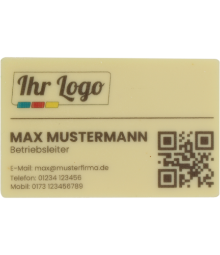 Schokoladen Visitenkarte im Kundenindividuellen Logo