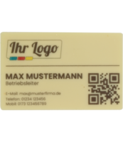 Schokoladen Visitenkarte im Kundenindividuellen Logo