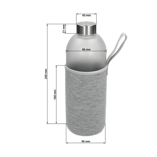 Glasflasche mit Hülle "Iced" 1,0 l