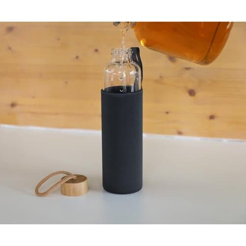 Glasflasche mit Hülle "Bamboo" 0,75 l