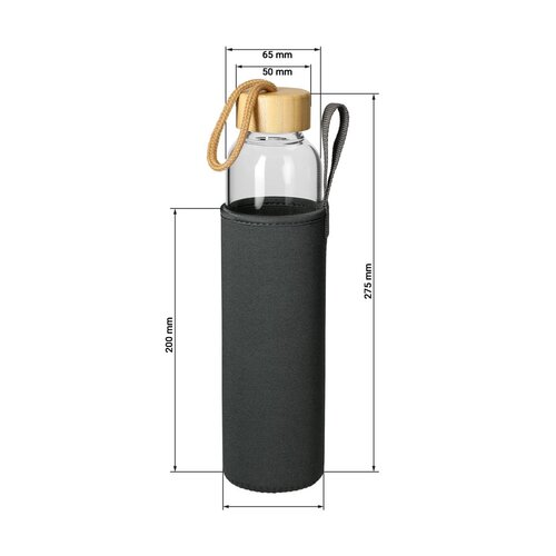 Glasflasche mit Hülle "Bamboo" 0,65 l