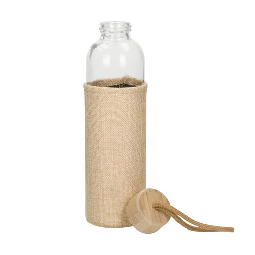 Glasflasche mit Hülle "Natural", 0,7l