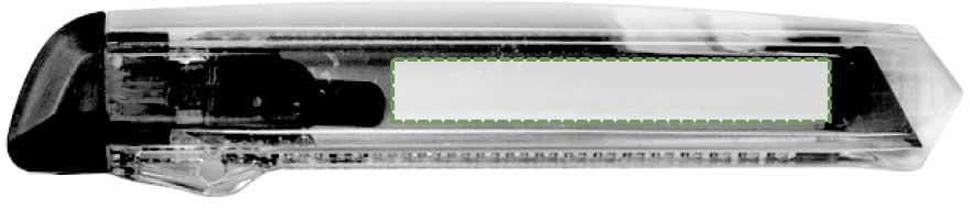 Bastelmesser Khia | 8 Klingen – Druckbeispiel Digitaldruck, 70 x 10mm - Rückseite