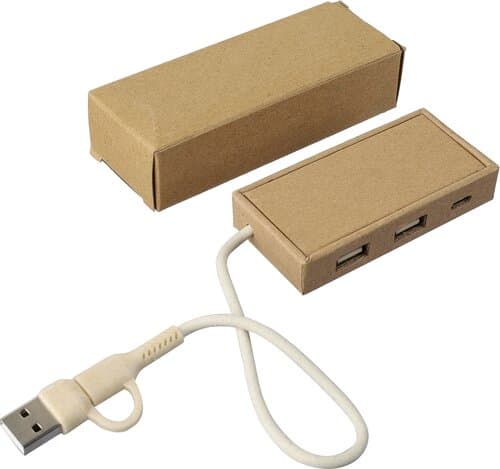 USB-Hub aus Aluminium und recyceltem Papier Paulo