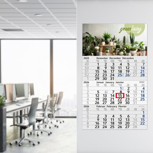 3-Monatskalender Budget 3 Recycling (Einblatt)