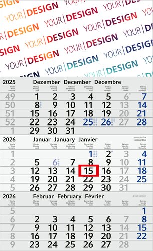 3-Monatskalender Budget 3 Recycling (Einblatt)