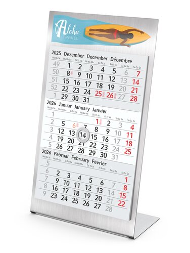 Tischkalender Desktop 3 Steel Bestseller