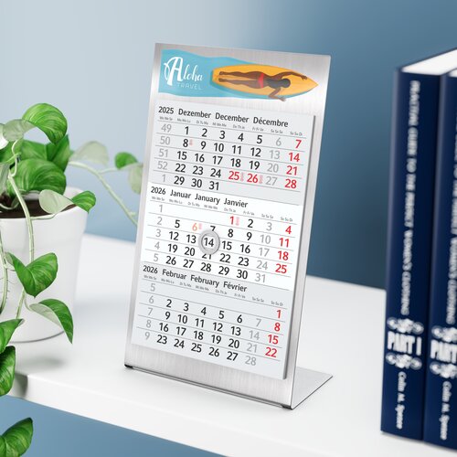 Tischkalender Desktop 3 Steel Bestseller