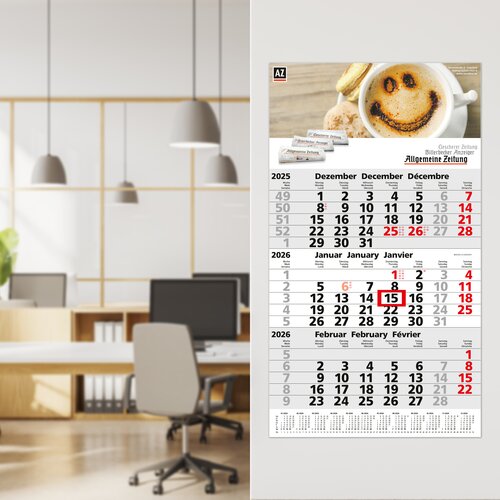 3-Monatskalender Primus 3 Post Bestseller (Einblatt)