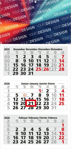 3-Monatskalender Medium Light 3 Bestseller (Mehrblock)
