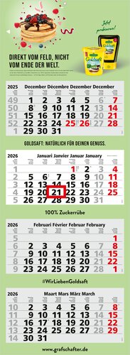 4-Monatskalender Quadro Light 4 Bestseller (Mehrblock)