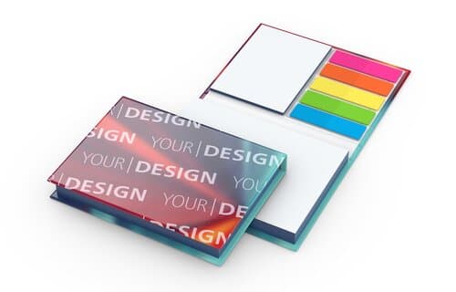 Haftnotiz-Set Prag Bookcover White Bestseller, 100/25 Blatt, Farbschnitt