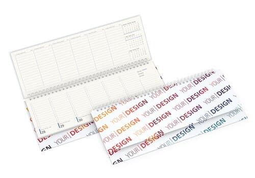 Tisch-Querkalender Compact RECYCLING 1 Woche = 2 Seiten 8–20 Uhr