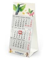 Tischkalender Mini 3 RECYCLING Karton-Dachaufsteller