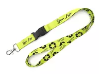 Nachhaltiges rPET Schlüsselband Lanyard mit Karabiner und Schnappverschluss