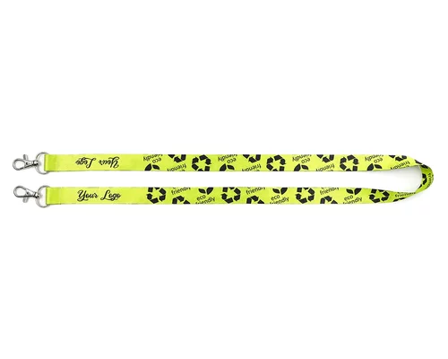 Nachhaltiges rPET Schlüsselband Lanyard mit zwei Karabiner