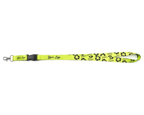 Nachhaltiges rPET Schlüsselband Lanyard mit Karabiner und Schnappverschluss