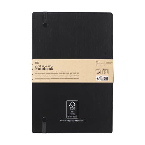 Bamboo Journal Naked Spine Notebook Black A5