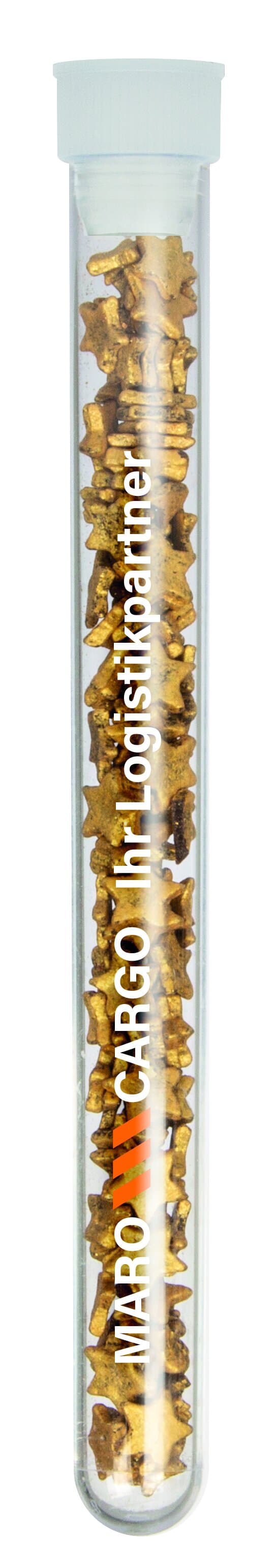 Schoko-Goldsternchen im Reagenzglas - Tampondruck