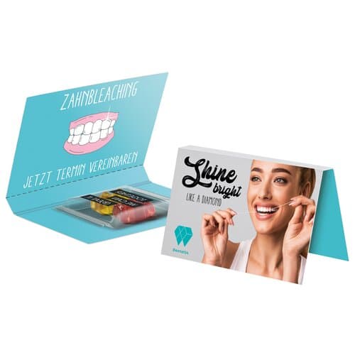 Werbekarte Visitenkartenformat Trolli Team Bärchen