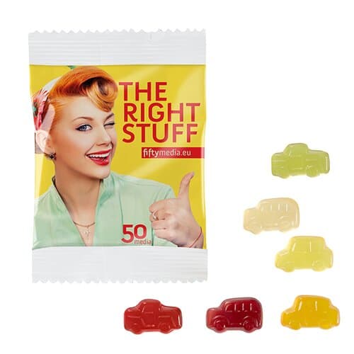 Fruchtgummi STANDARD-Formen 10 g im kompostierbaren Tütchen