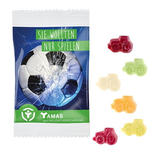 Fruchtgummi STANDARD-Formen 15 g im kompostierbaren Tütchen