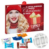 Premium PräsentAdventskalender mit Ritter Sport Schokowürfel  Milka Favourites Mix  KinderSchokolade  Kinder Bueno Mix