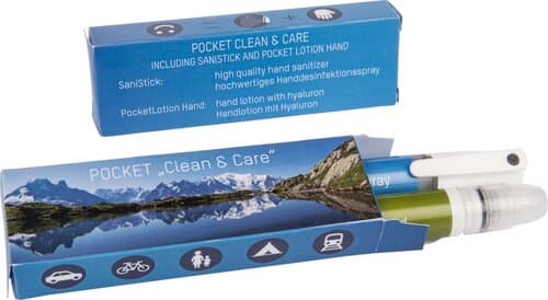 "Pocket Set Clean & Care" - Handdesinfektion und Handpflege in der individuell bedruckten Box