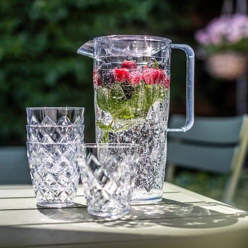 Koziol CRYSTAL Kanne 1,6l mit 4 Becher 250ml MADE IN GERMANY