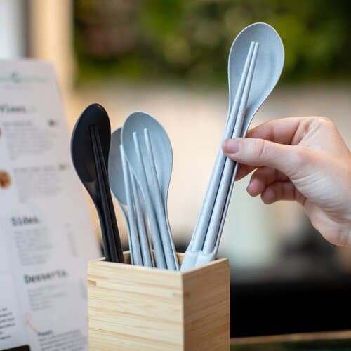 Koziol MOVE CHOPSTICKS INKL. SPOON Essstäbchen-Löffel-Set MADE IN GERMANY