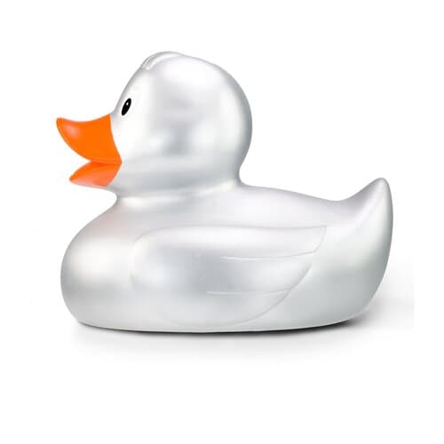 Werbeente Sylvie Silber XXL, ca. 30 cm