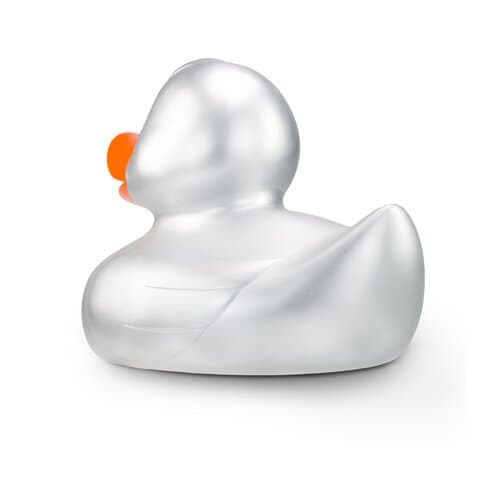 Werbeente Sylvie Silber XXL, ca. 30 cm