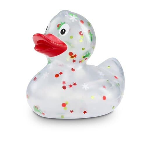 Werbeente Leni Lametta mit rotem Schnabel, ca. 8 cm