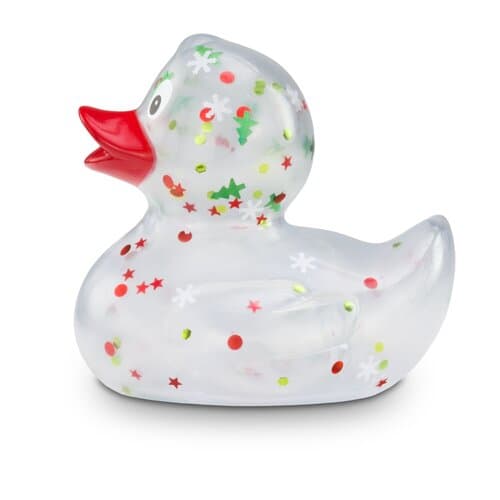 Werbeente Leni Lametta mit rotem Schnabel, ca. 8 cm