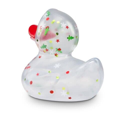 Werbeente Leni Lametta mit rotem Schnabel, ca. 8 cm