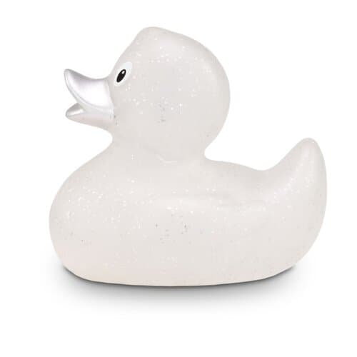 Werbeente Silke Silberglitzer, ca. 8 cm